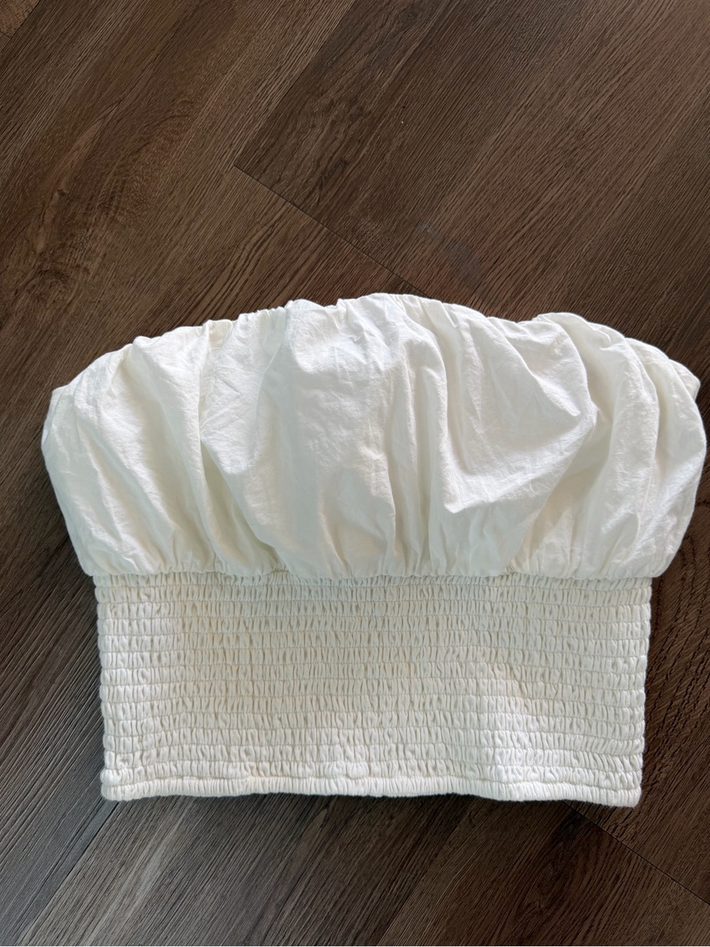 Maeve Smocked Strapless Top Sz S